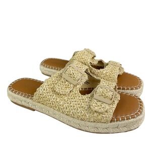 American Eagle Women's Slide Sandals Size 9 Woven Espadrille Flats Open Toe